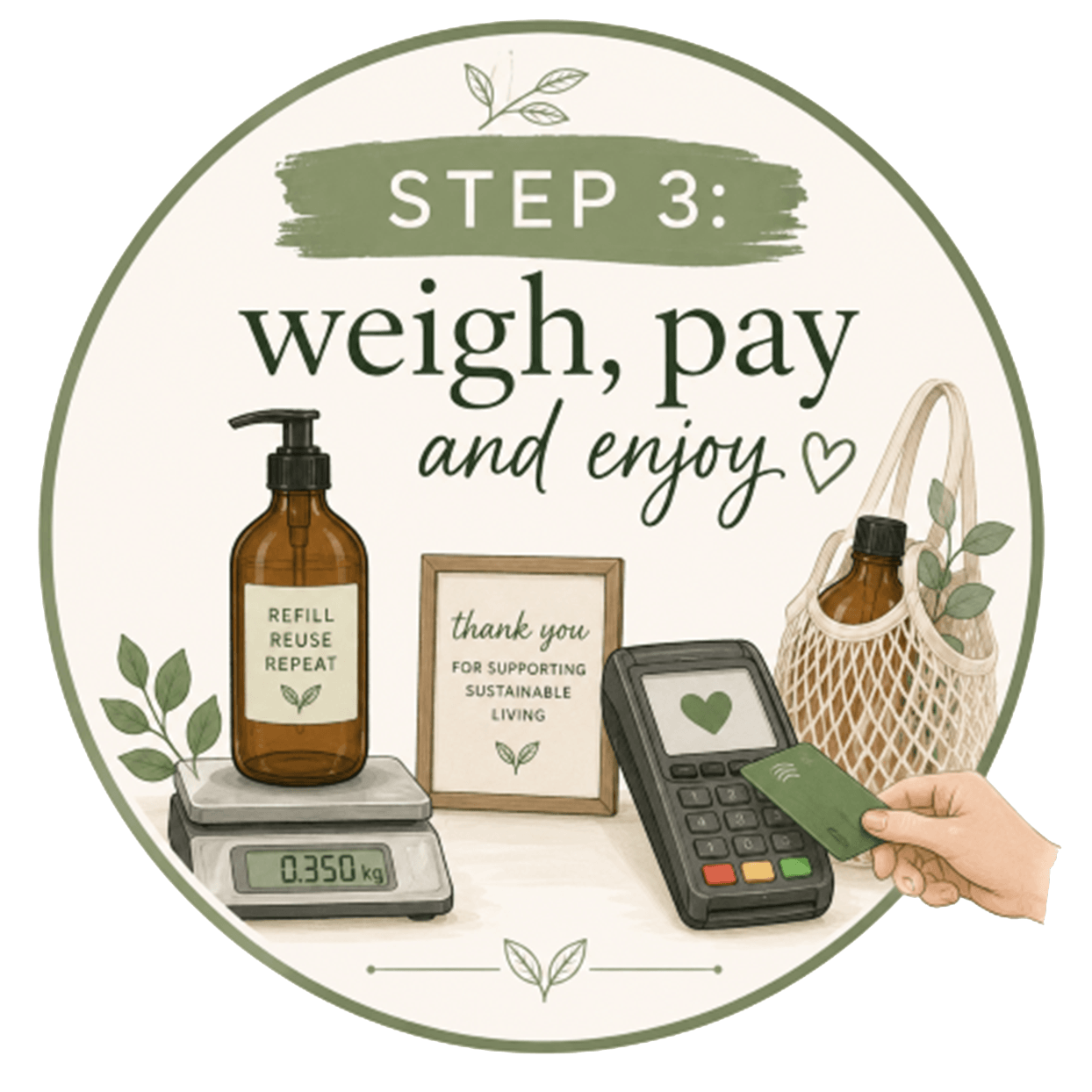 Step 3: Weigh, pay and enjoy