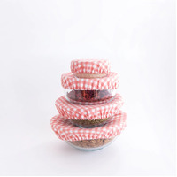 Food Covers Red Set of 4
