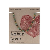 Amber Child's Necklace - Forest Love