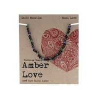 Amber Child's Necklace - Moon Love