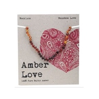 Amber Child's Necklace - Rainbow Love