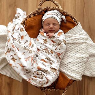 Organic Muslin Wrap Dino
