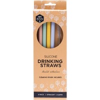 Silicone Straw 4 Pack Pastel