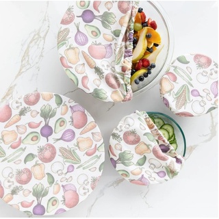 Reusable Food Covers Set of 4 Veggies