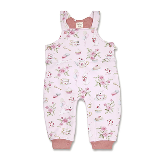 Organic Cotton Snuggle Overalls Alice's Tea Party
