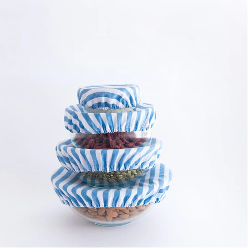 Food Covers Set  - Denim Stripes