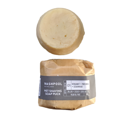 Shaving Soap Puck Bergamot, Patchouli & Cedarwood