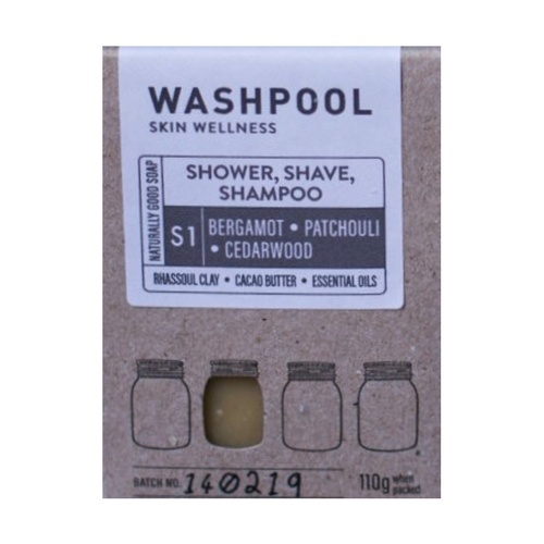 S1 Shampoo, Shower & Shave Bar Bergamot, Patchouli & Cedarwood