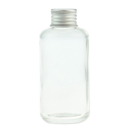 Clear Glass Round Bottle Aluminium Cap 100ml