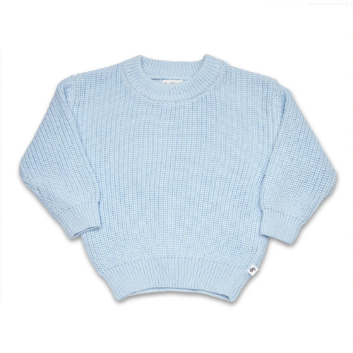 Organic Oversized Knit Jumper Size 00 Baby Blue