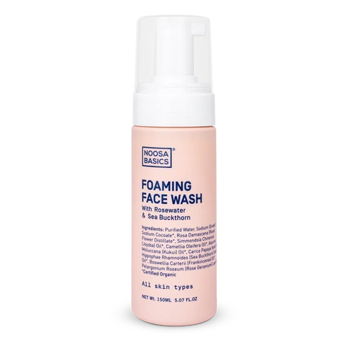 Noosa Basics Foaming Face Wash – Rosewater & Sea Buckthorn (150ml)