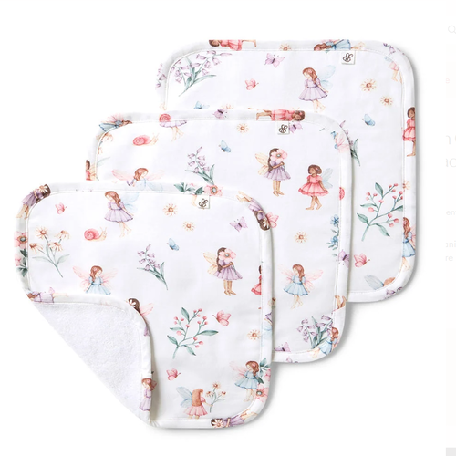 Organic Cotton Wash Cloths Fairy Garden