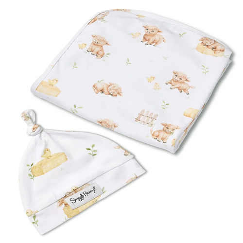 Organic Jersey Wrap Set Highland Cows