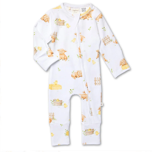 Organic Convertible Romper Size 000 Highland Cows