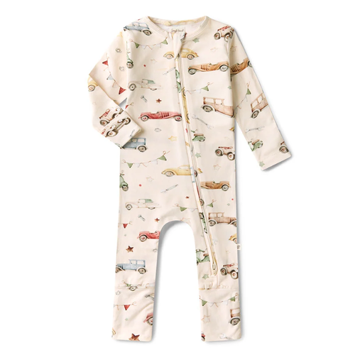 Organic Convertible Romper Size 000 Vintage Cars