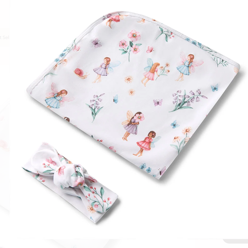 Organic Jersey Wrap Set Fairy Garden