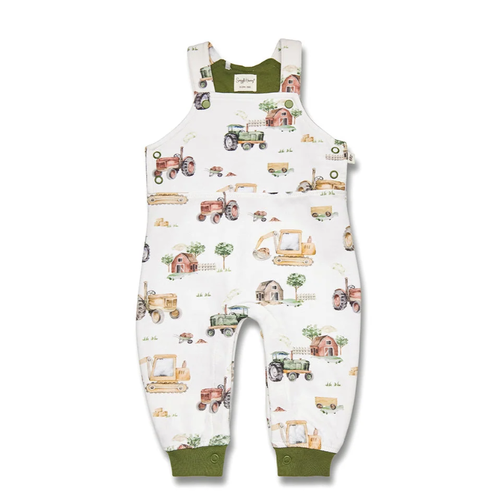 Organic Cotton Snuggle Overalls Diggers and Tractors